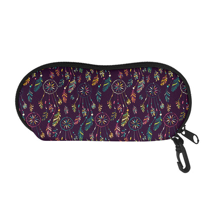 Purple Bohemian Dream Catcher Print Glasses Case