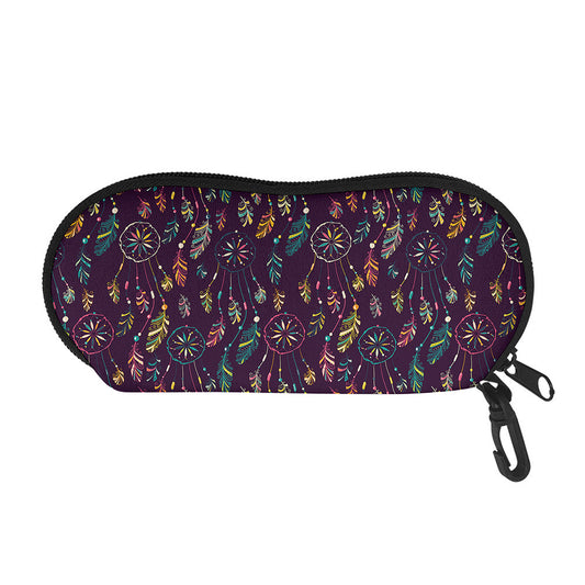 Purple Bohemian Dream Catcher Print Glasses Case