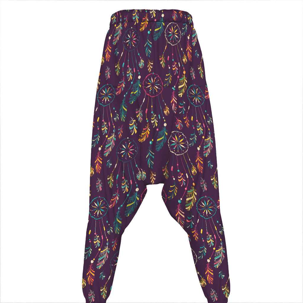 Purple Bohemian Dream Catcher Print Hammer Pants