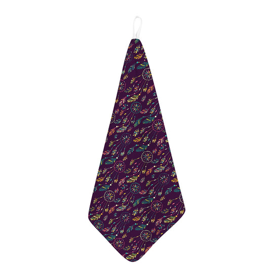 Purple Bohemian Dream Catcher Print Hand Towel