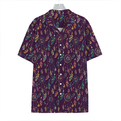 Purple Bohemian Dream Catcher Print Hawaiian Shirt