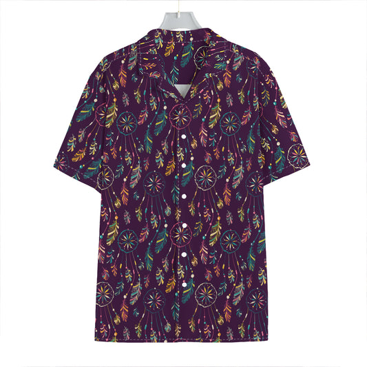 Purple Bohemian Dream Catcher Print Hawaiian Shirt