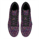 Purple Bohemian Dream Catcher Print High Top Leather Sneakers