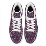 Purple Bohemian Dream Catcher Print High Top Leather Sneakers