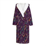 Purple Bohemian Dream Catcher Print Hooded Bathrobe