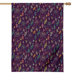 Purple Bohemian Dream Catcher Print House Flag