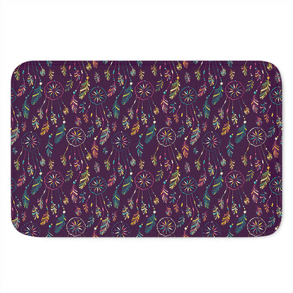 Purple Bohemian Dream Catcher Print Indoor Door Mat