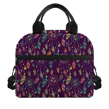 Purple Bohemian Dream Catcher Print Insulated Lunch Bag
