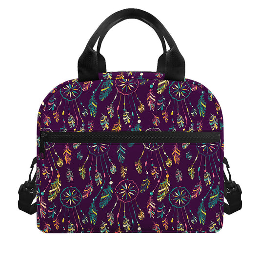 Purple Bohemian Dream Catcher Print Insulated Lunch Bag