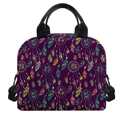 Purple Bohemian Dream Catcher Print Insulated Lunch Bag