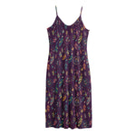 Purple Bohemian Dream Catcher Print Jersey Midi Cami Dress