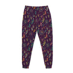 Purple Bohemian Dream Catcher Print Jogger Pants