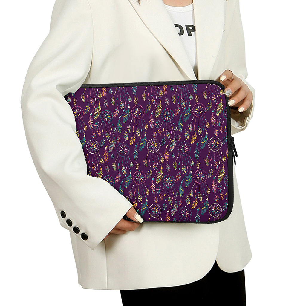 Purple Bohemian Dream Catcher Print Laptop Sleeve