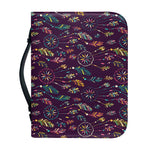 Purple Bohemian Dream Catcher Print Leather Bible Cover