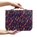 Purple Bohemian Dream Catcher Print Leather Bible Cover