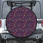 Purple Bohemian Dream Catcher Print Leather Spare Tire Cover