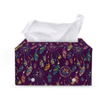 Purple Bohemian Dream Catcher Print Leather Tissue Box Cover