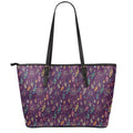 Purple Bohemian Dream Catcher Print Leather Tote Bag With Zipper