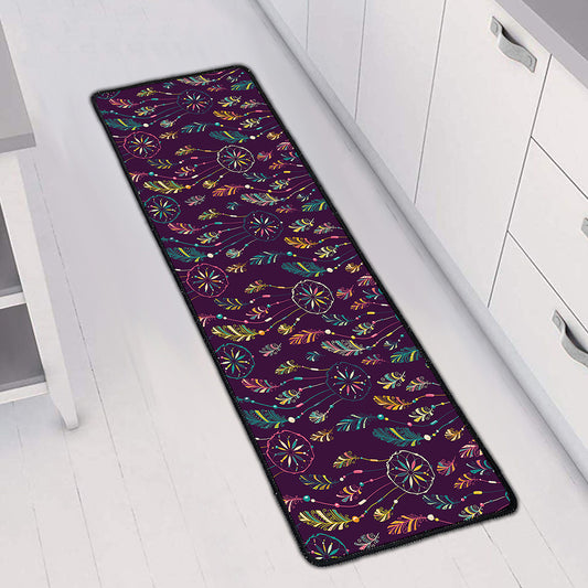 Purple Bohemian Dream Catcher Print Long Kitchen Mat