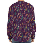 Purple Bohemian Dream Catcher Print Long Sleeve Baseball Jersey