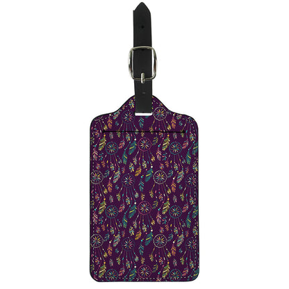 Purple Bohemian Dream Catcher Print Luggage Tag
