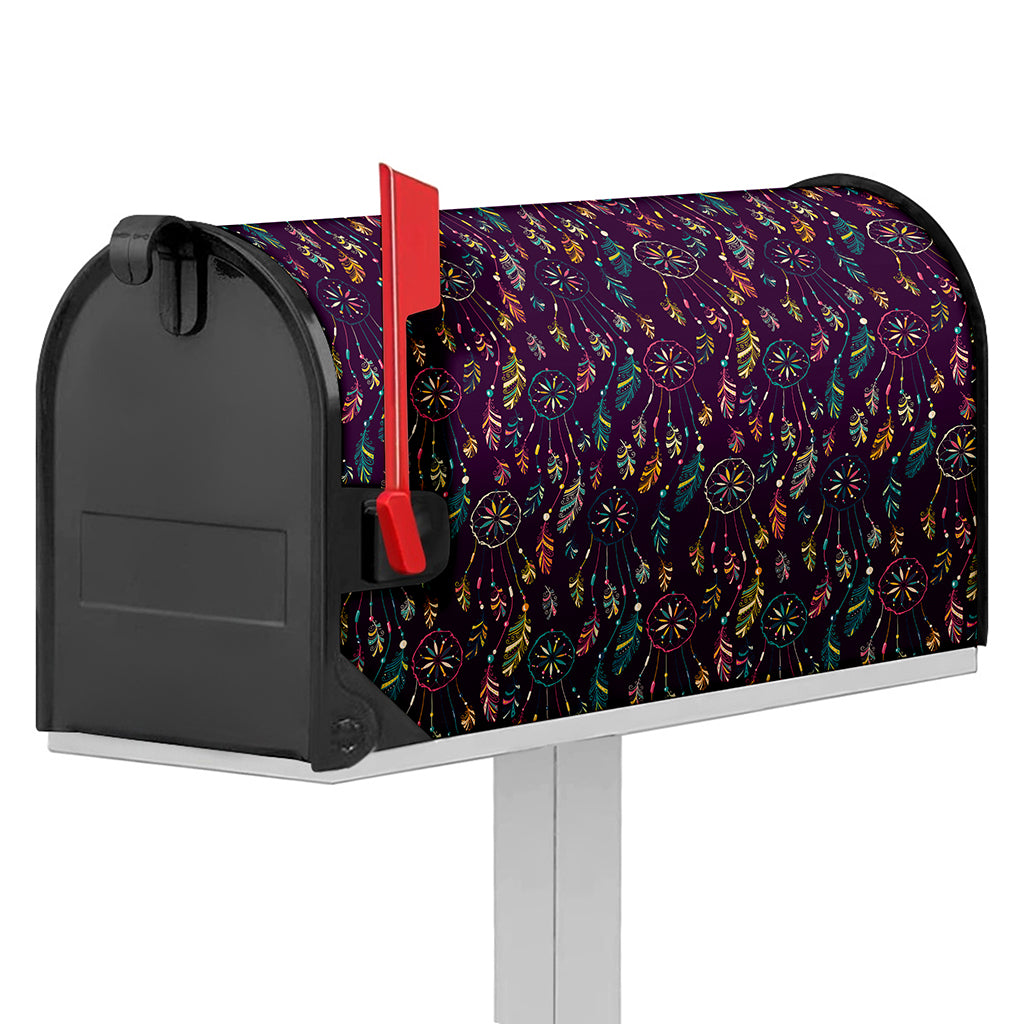 Purple Bohemian Dream Catcher Print Mailbox Cover