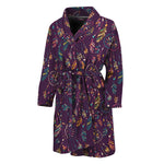 Purple Bohemian Dream Catcher Print Men's Bathrobe