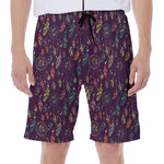 Purple Bohemian Dream Catcher Print Men's Beach Shorts