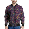 Purple Bohemian Dream Catcher Print Men's Bomber Jacket