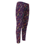Purple Bohemian Dream Catcher Print Men's Compression Pants