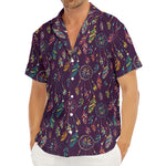 Purple Bohemian Dream Catcher Print Men's Deep V-Neck Shirt
