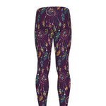 Purple Bohemian Dream Catcher Print Men's leggings