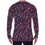 Purple Bohemian Dream Catcher Print Men's Long Sleeve T-Shirt