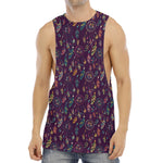 Purple Bohemian Dream Catcher Print Men's Muscle Tank Top
