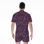 Purple Bohemian Dream Catcher Print Men's Rompers