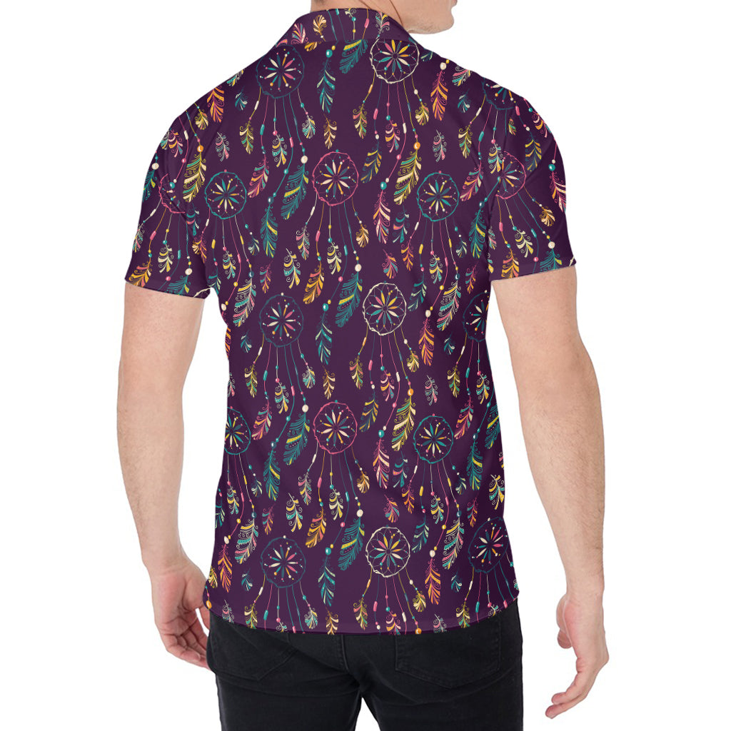 Purple Bohemian Dream Catcher Print Men's Shirt