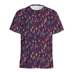 Purple Bohemian Dream Catcher Print Men's Sports T-Shirt