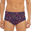 Purple Bohemian Dream Catcher Print Men's Triangle Swim Briefs