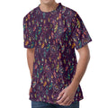 Purple Bohemian Dream Catcher Print Men's Velvet T-Shirt