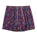 Purple Bohemian Dream Catcher Print Mesh Shorts