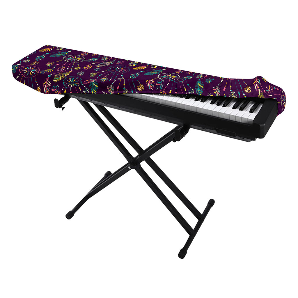 Purple Bohemian Dream Catcher Print Piano Keyboard Cover