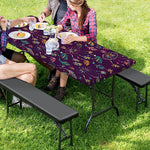 Purple Bohemian Dream Catcher Print Picnic Table Cover