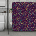 Purple Bohemian Dream Catcher Print Polyester Shower Curtain