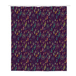Purple Bohemian Dream Catcher Print Polyester Shower Curtain
