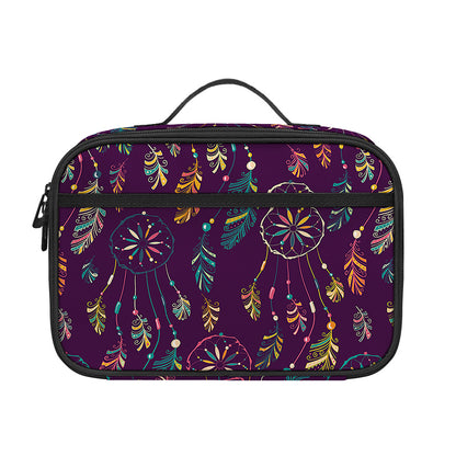 Purple Bohemian Dream Catcher Print Portable Lunch Bag