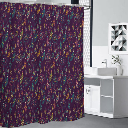 Purple Bohemian Dream Catcher Print Premium Shower Curtain