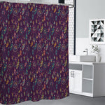 Purple Bohemian Dream Catcher Print Premium Shower Curtain