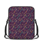 Purple Bohemian Dream Catcher Print Rectangular Crossbody Bag
