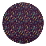 Purple Bohemian Dream Catcher Print Round Blanket