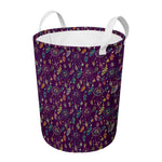Purple Bohemian Dream Catcher Print Round Laundry Basket